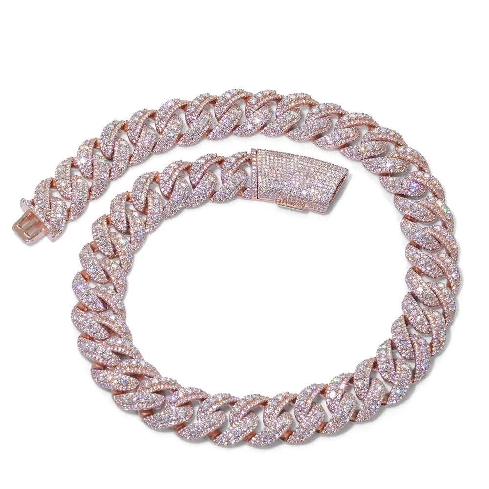 Platinum 22mm Diamond Bubble Necklace Iced Out | Vexaro