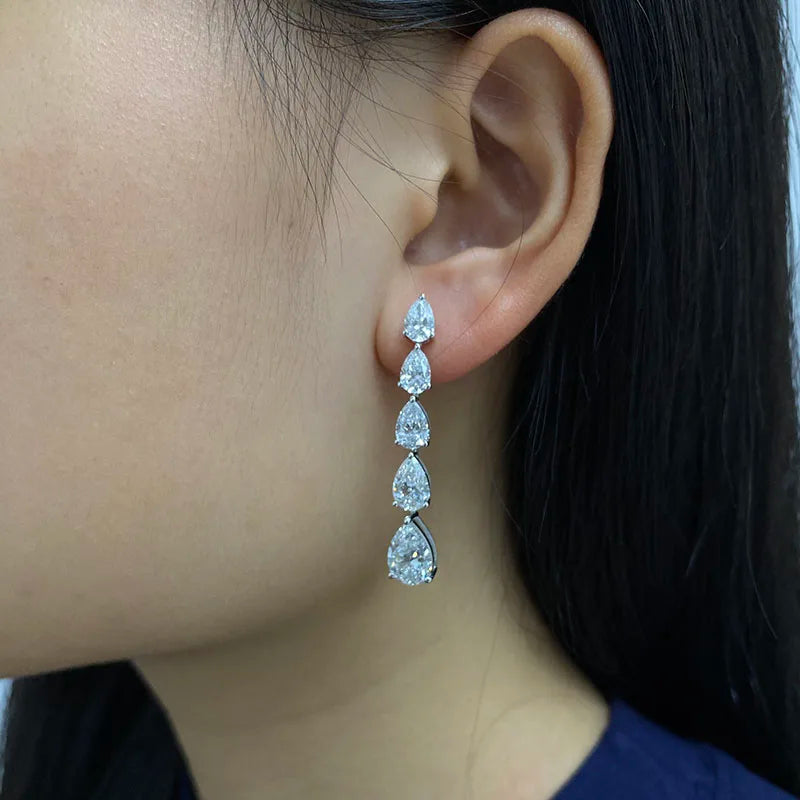 Vexaro IGI 14K Gold Pear Lab Diamond Necklace & Earring Set