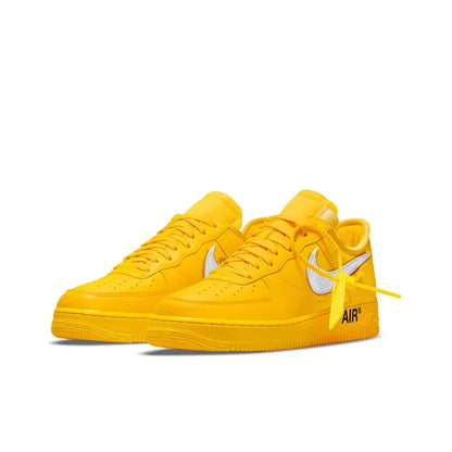 OFF WHITE X Nike Air Force 1 Skateboard Shoes Unisex Low Top Gold/Silver DD1876-700
