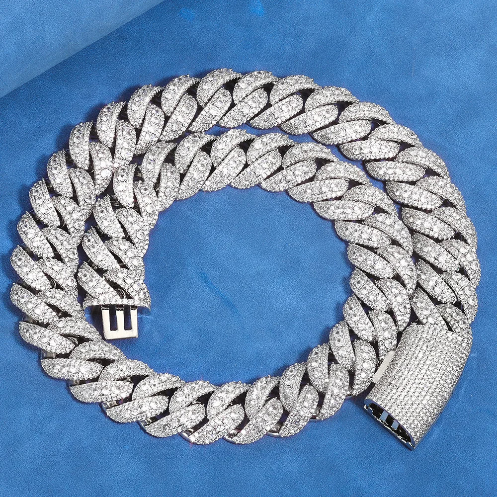 Platinum 22mm Diamond Bubble Necklace Iced Out | Vexaro