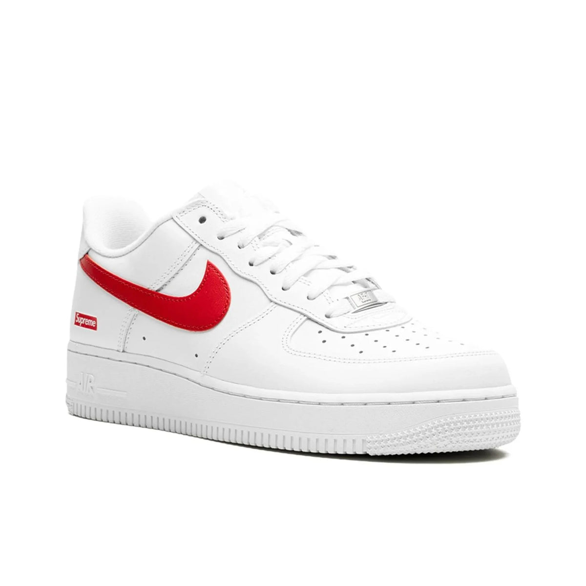 Supreme X Nike Air Force 1 Skateboard Shoes Unisex Low Top White Red CU9225-101