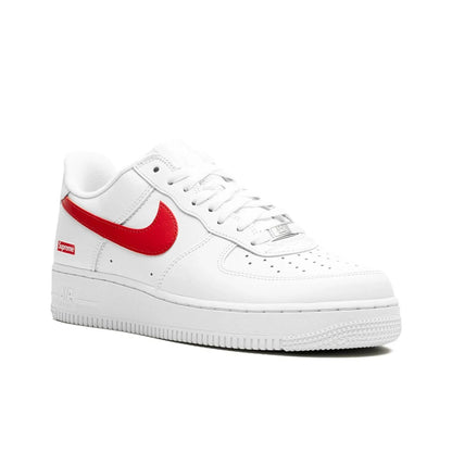 Supreme X Nike Air Force 1 Skateboard Shoes Unisex Low Top White Red CU9225-101