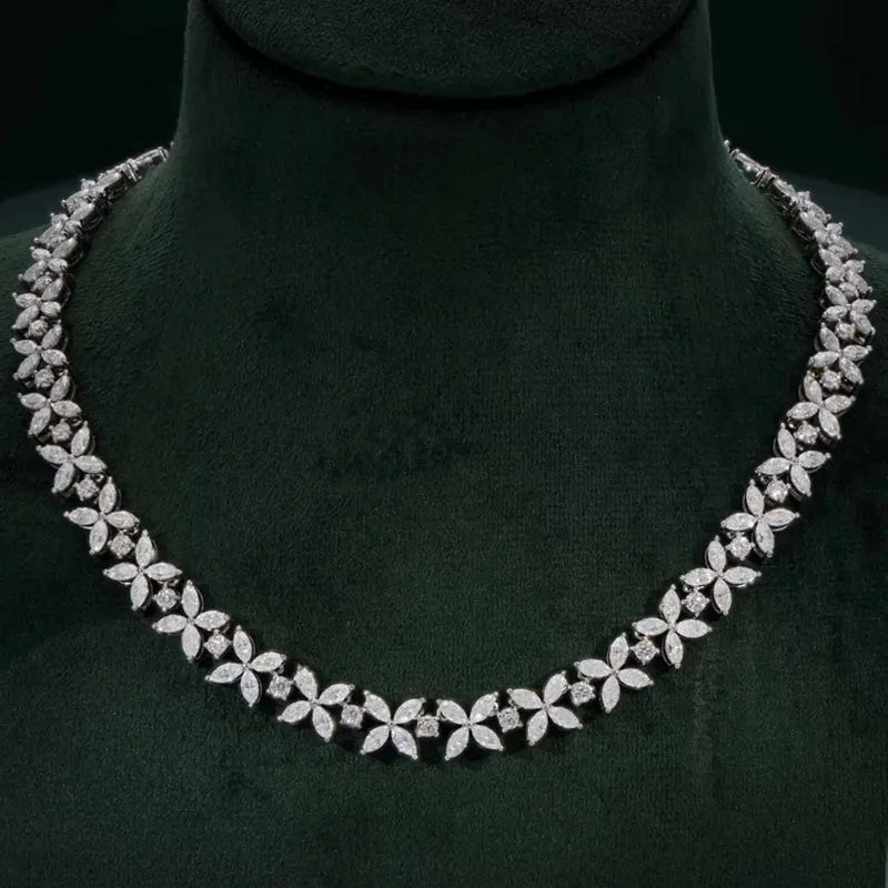 Diamond necklace on a black mannequin