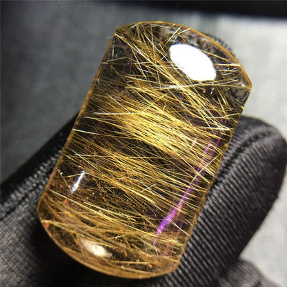 Natural Gold Hair Rutilated Quartz Necklace Pendant Jewelry For Women Lady Men Wealth Healing Crystal 35mm Gemstone Beads AAAAA