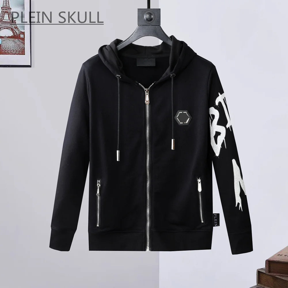 Plein Skull Hip Hop Luxury Suit Shark Pattern Spring and Autumn Coat Panth Men's Outdoor Casual Punk Gothic Luxury Brand Suit