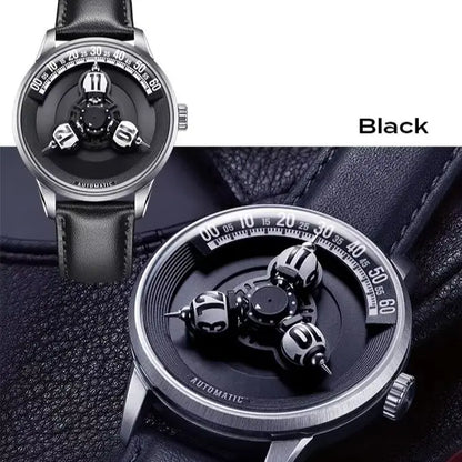 Vortichron 41mm Luxury Men Mechanical Watch Miyota 8215 Movement Spherical Star-Patterned Dial Luminous Sapphire 50M Waterproof