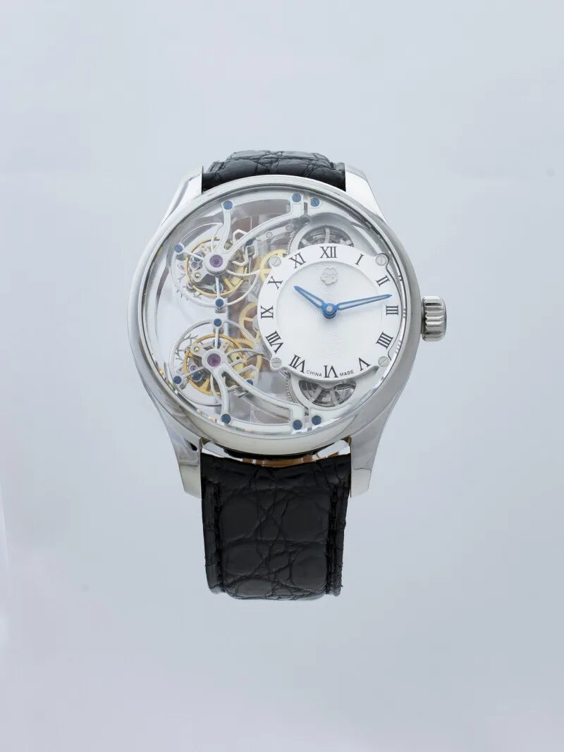 Double Tourbillon Skeleton Luminous Suspension Watch | Vexaro