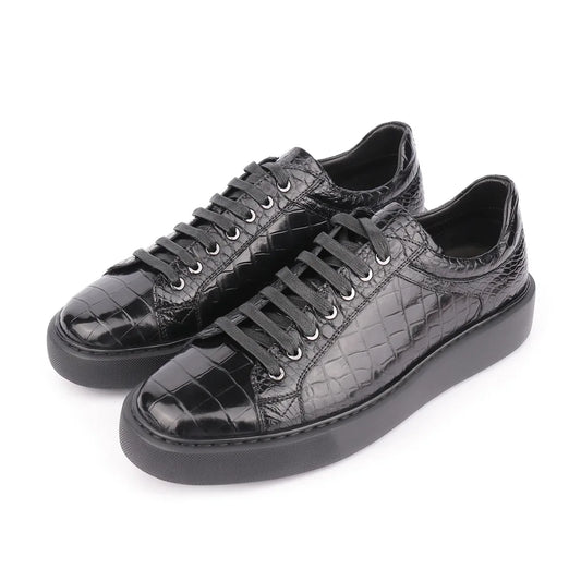 2025 new arrival Crocodile Skin causal shoes men,male Genuine leather shoes 6045B