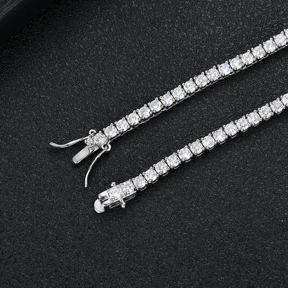 Real Moissanite Tennis Necklace 100% 925 Sterling Silver 2-6mm Luxury with GRA Necklaces for Women Man Wedding Jewelry Nice Gift