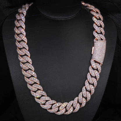 Platinum 22mm Diamond Bubble Necklace Iced Out | Vexaro