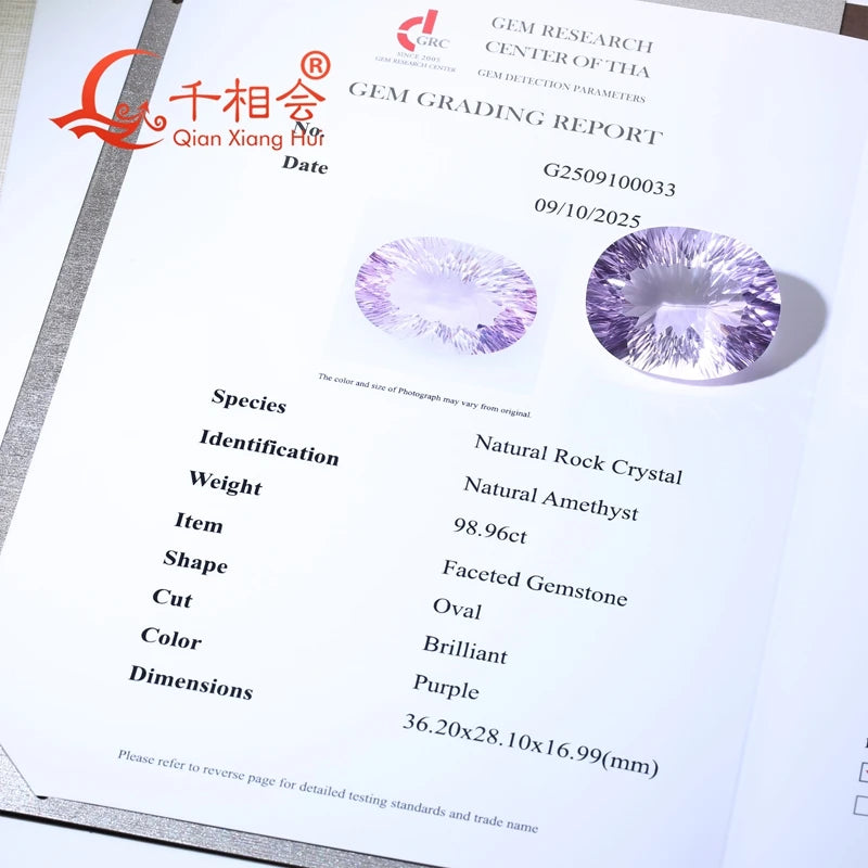 Collector's Masterpiece: 98.96 Carat Natural Amethyst - Stunning Large Oval Millennium Facet Cut, A Prime Investment Gem