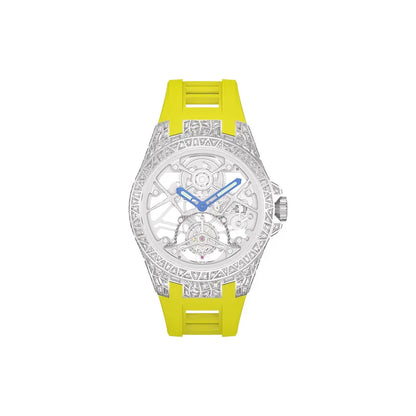 Round hollow tourbillon mechanical movement waterproof men's watch