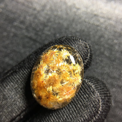 Natural Gold Rutilated Quartz Pendant Rutilated Quartz Flower 19.5/15/5.6mm Men Women Brazil AAAAAAA