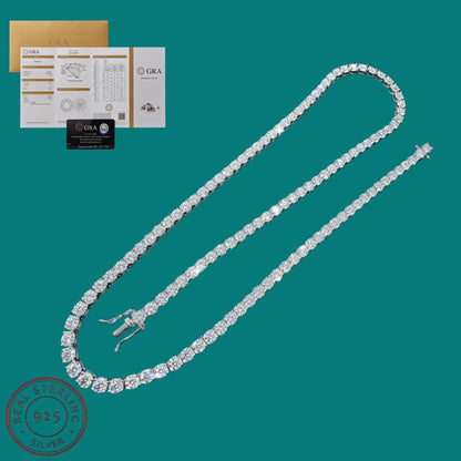 Real Moissanite Tennis Necklace 100% 925 Sterling Silver 2-6mm Luxury with GRA Necklaces for Women Man Wedding Jewelry Nice Gift