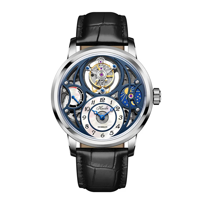 Tourbillon Moon Phase Skeleton Sapphire Watch | Vexaro