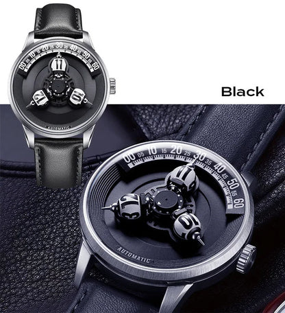 Vortichron 41mm Luxury Men Mechanical Watch Miyota 8215 Movement Spherical Star-Patterned Dial Luminous Sapphire 50M Waterproof