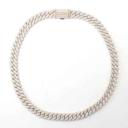 Rose gold chain necklace on a white background
