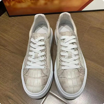 2026 new arrival Fashion Crocodile Skin causal shoes men,male Genuine leather Sneakers pdd675