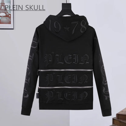 Plein Skull Spring Autumn Versatile Round Neck Hooded Suit Men's Y2K Coat Daily Casual Coat Pants Luxury Brand Suit M-XXXL