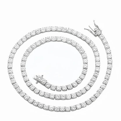 Real Moissanite Tennis Necklace 100% 925 Sterling Silver 2-6mm Luxury with GRA Necklaces for Women Man Wedding Jewelry Nice Gift