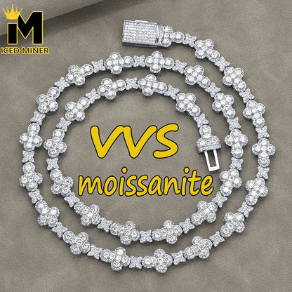 Moissanite Cuban Chain 10mm Cross Star S925 | Vexaro