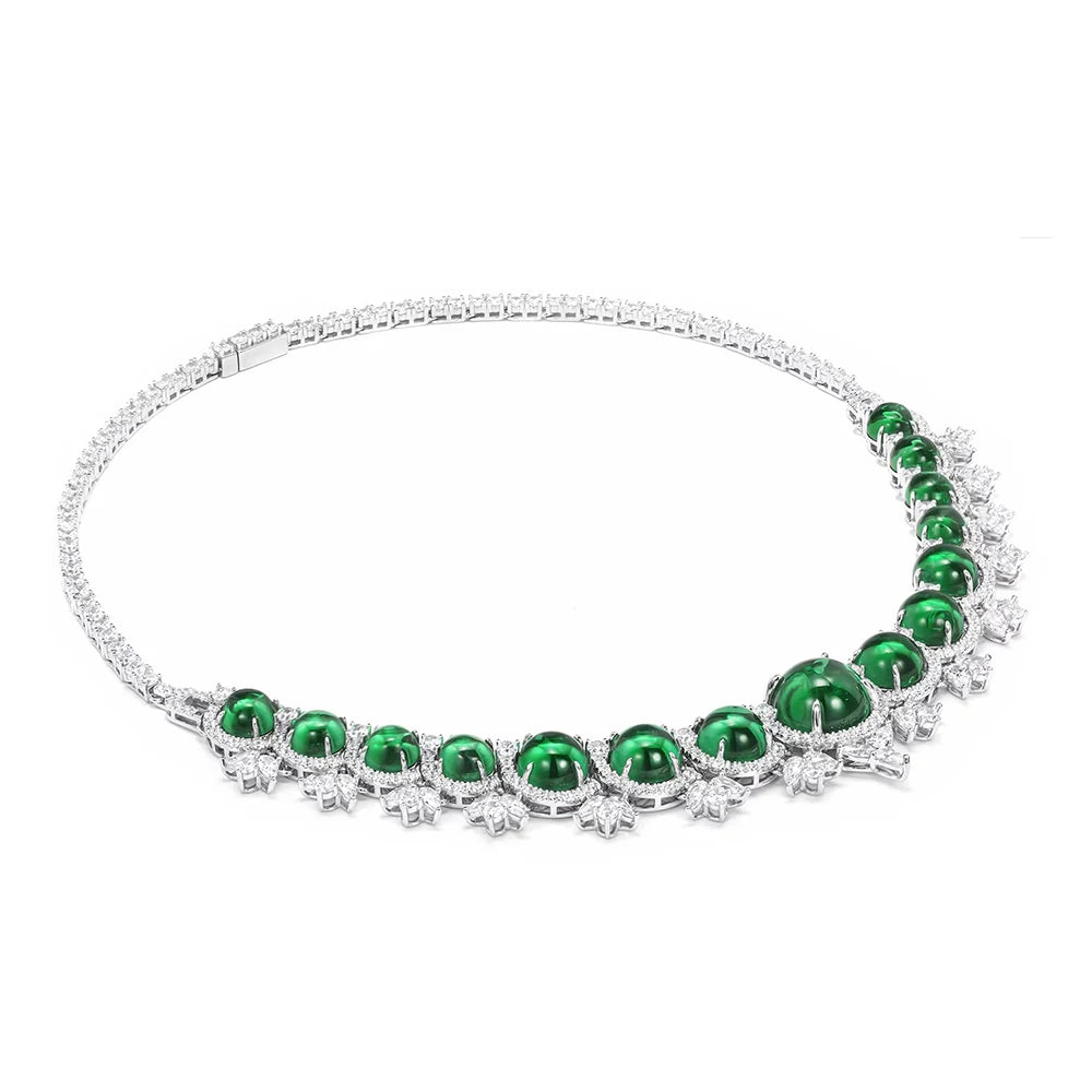 WUIHA 100% 925 Sterling Silver Lab Sapphire Emerald High Carbon Diamonds Gemstone Wedding Cocktail Pendant Necklace Fine Jewelry