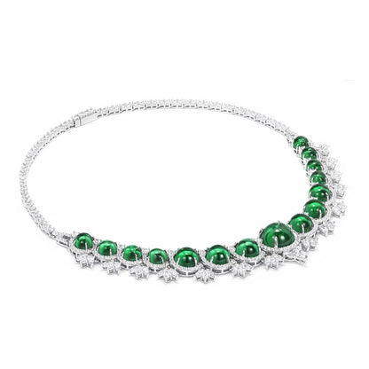 WUIHA 100% 925 Sterling Silver Lab Sapphire Emerald High Carbon Diamonds Gemstone Wedding Cocktail Pendant Necklace Fine Jewelry