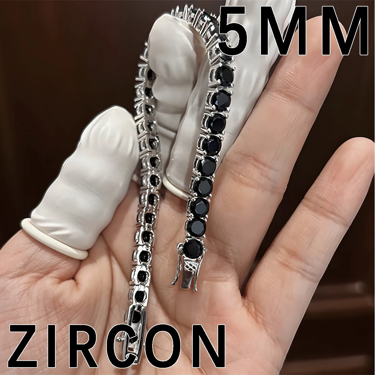 S925 Sterling Silver Black Moissanite Tennis Bracelet Full Paved Iced Out Hip Hop Street Style Unisex Luxury Jewelry Gift
