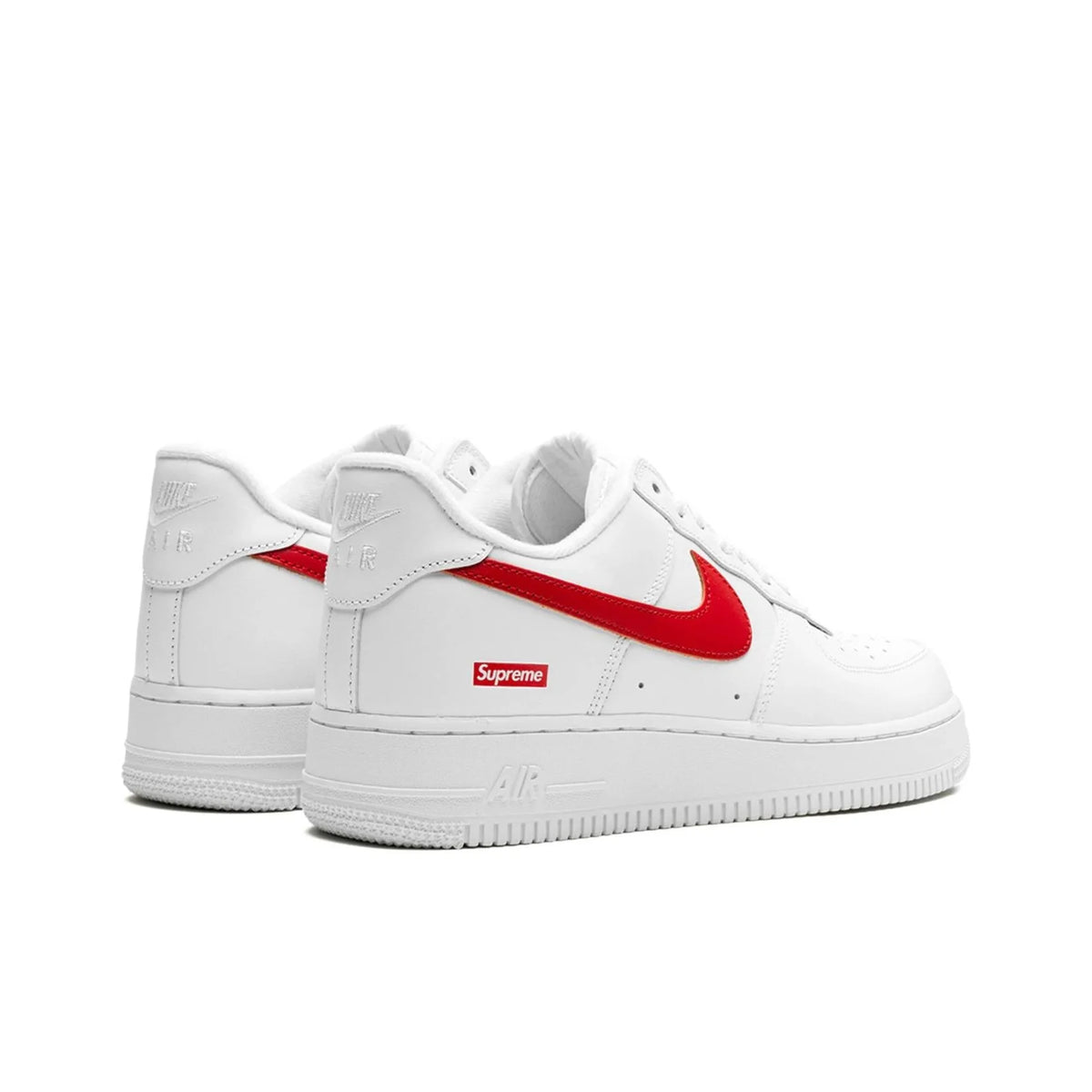 Supreme X Nike Air Force 1 Skateboard Shoes Unisex Low Top White Red CU9225-101