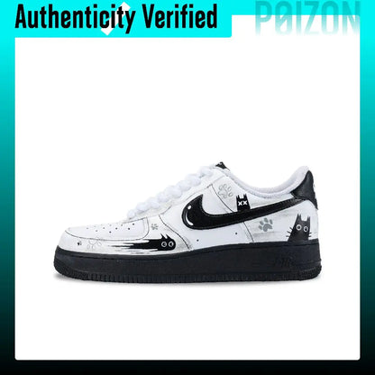 Nike Air Force 1 Skate Shoes Unisex Low Top White/Black FJ4146-129（Team836-）