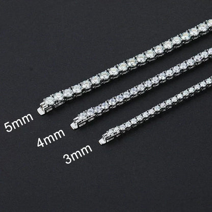 Real Moissanite Tennis Necklace Bracelet For Women Men 925 Sterling Silver 3/4/5mm Full Diamonds With GRA Hiphop Party Jewelry