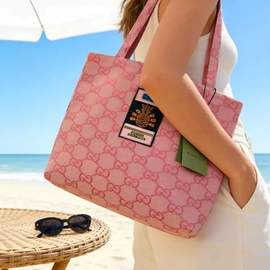 Gucci Gucci’s bag Y2K Style Canvas Tote Bag 35cmx38cm Available Pink Gray Denim Blue For Beach Commute Street Dating Fashion Han