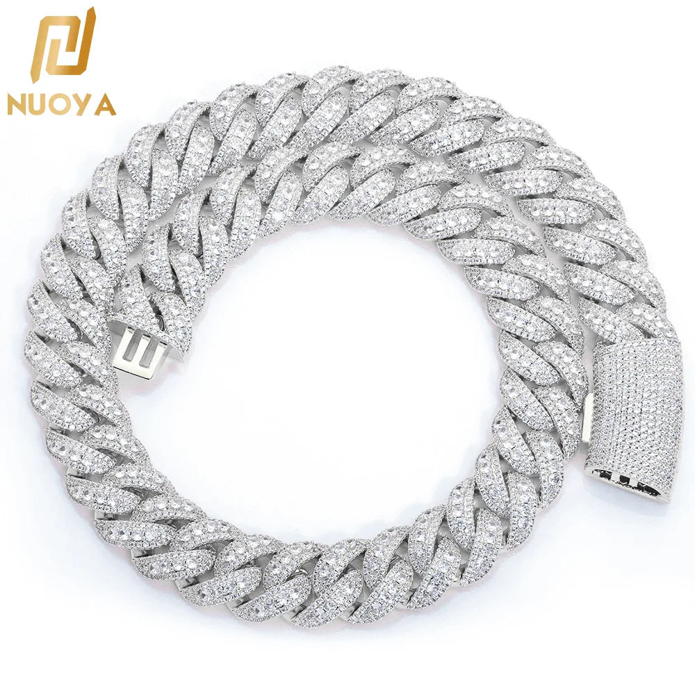 Platinum 22mm Diamond Bubble Necklace Iced Out | Vexaro