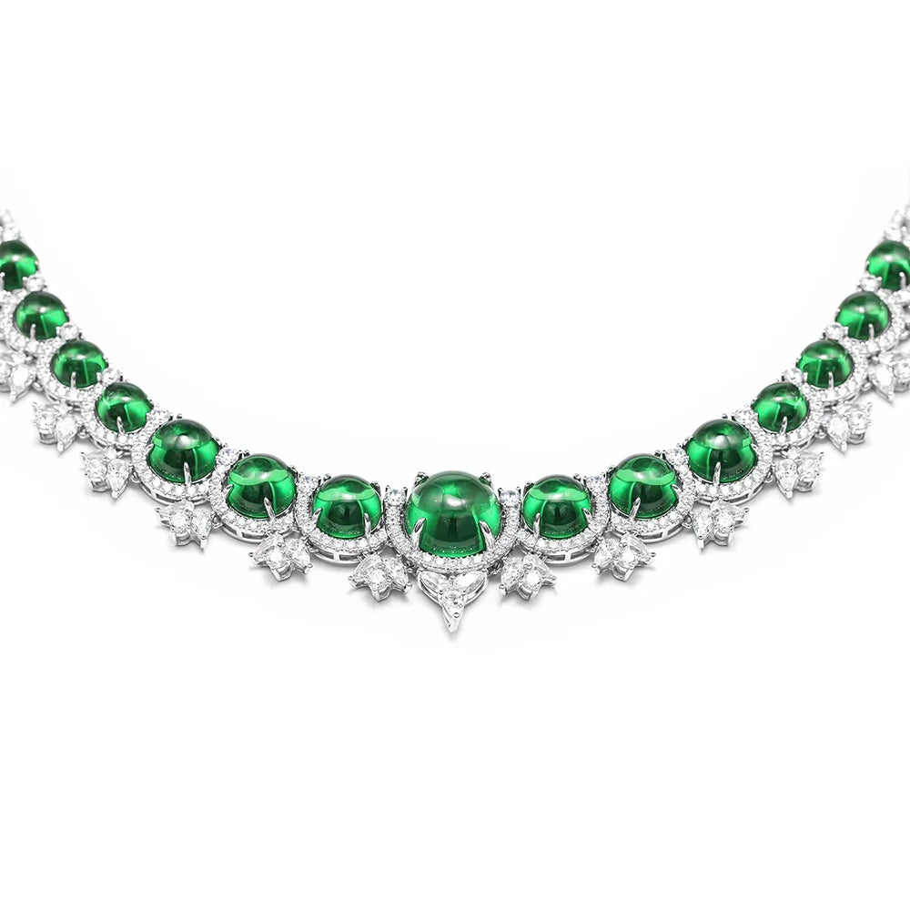 WUIHA 100% 925 Sterling Silver Lab Sapphire Emerald High Carbon Diamonds Gemstone Wedding Cocktail Pendant Necklace Fine Jewelry