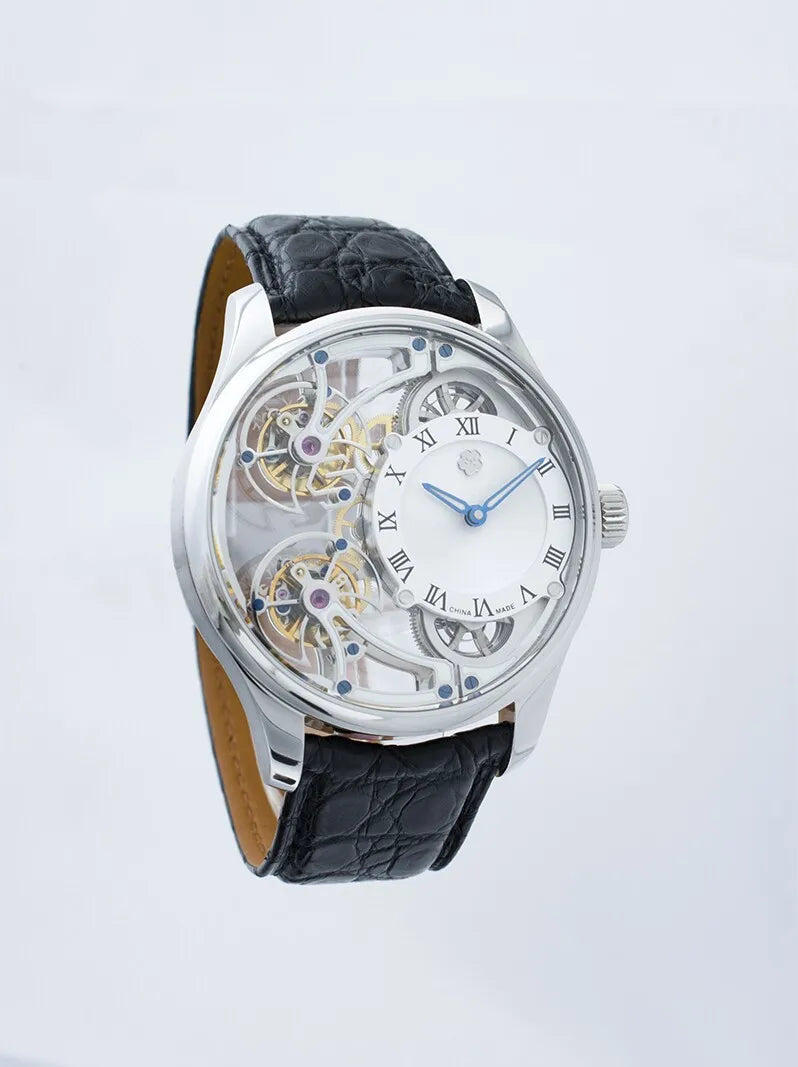 Double Tourbillon Skeleton Luminous Suspension Watch | Vexaro